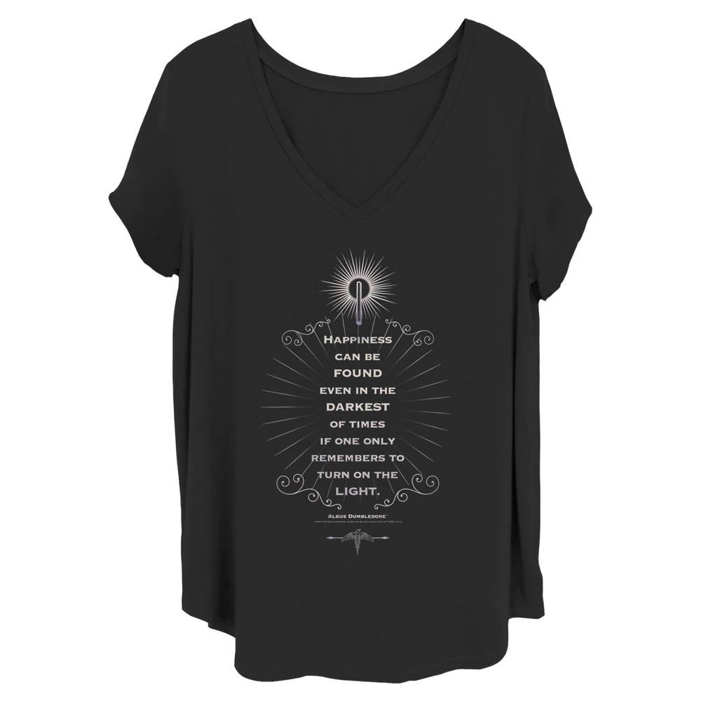 NEW- Women's Harry Potter Dumbledore Happiness Quote T-Shirt